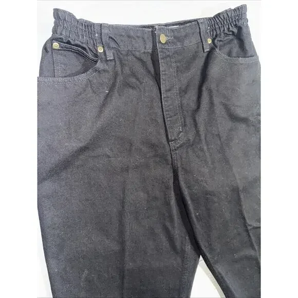 LL Bean Women's Jeans Sz 16 Reg Denim Original Fit Relaxed Cotton Black - Picture 4 of 12